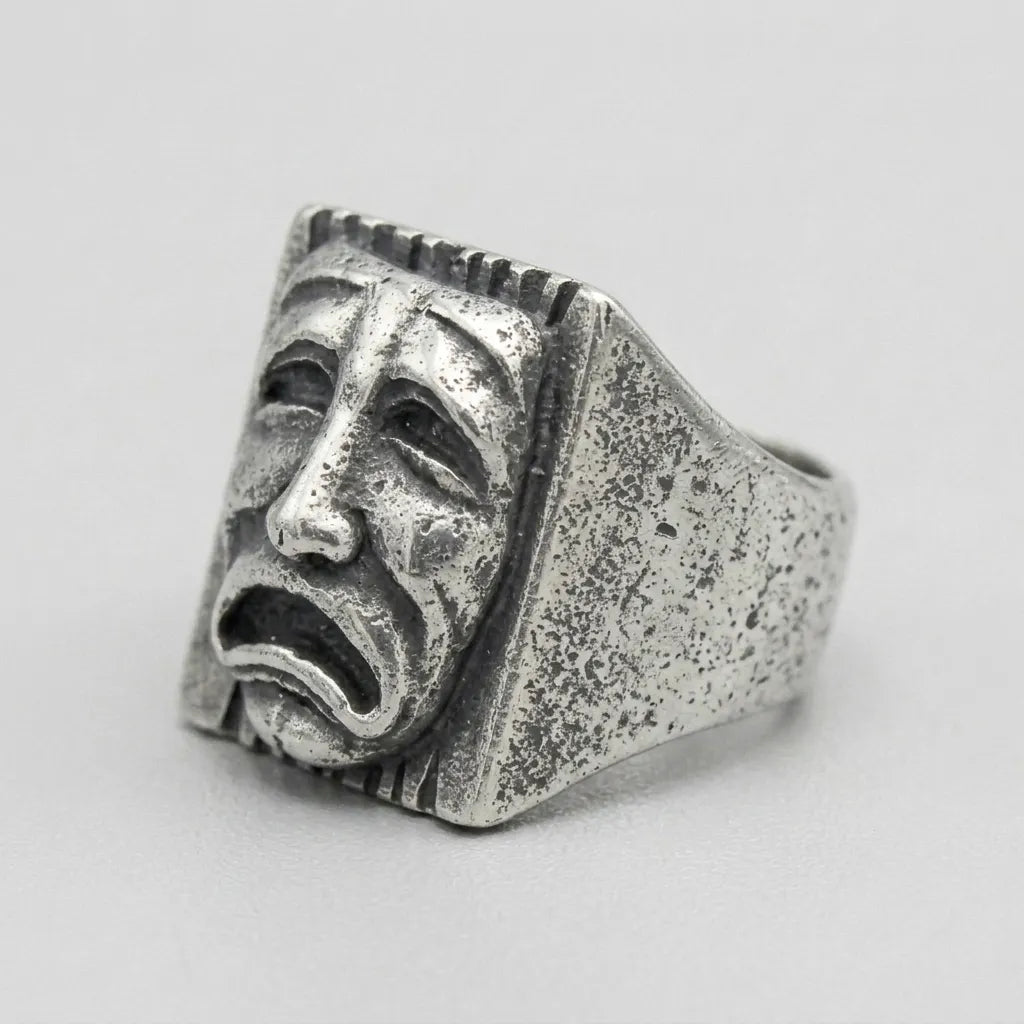 Tragödien-Theatermasken-Statement-Ring
