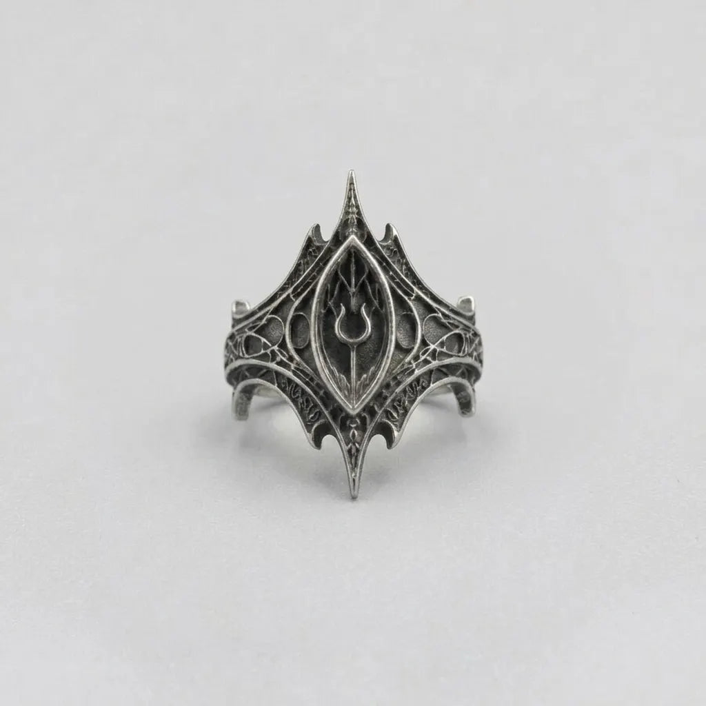 Obsidian-Speer-Kronen-Ring