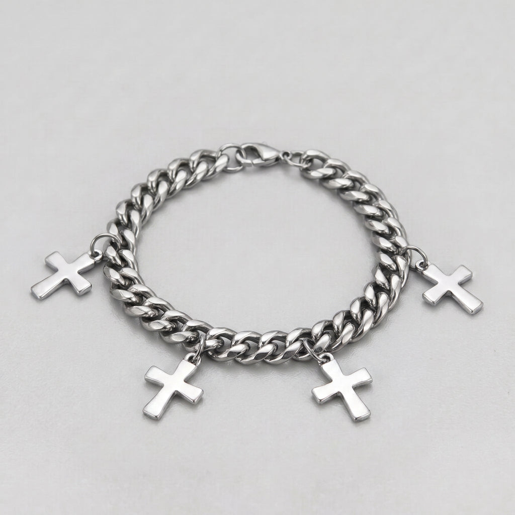 Dreifaltigkeits-Kreuz-Anhänger mehrreihiges Kettenarmband