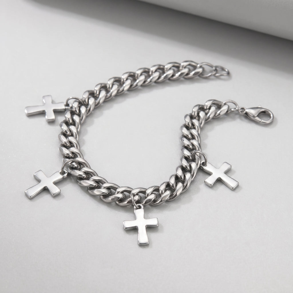 Dreifaltigkeits-Kreuz-Anhänger mehrreihiges Kettenarmband