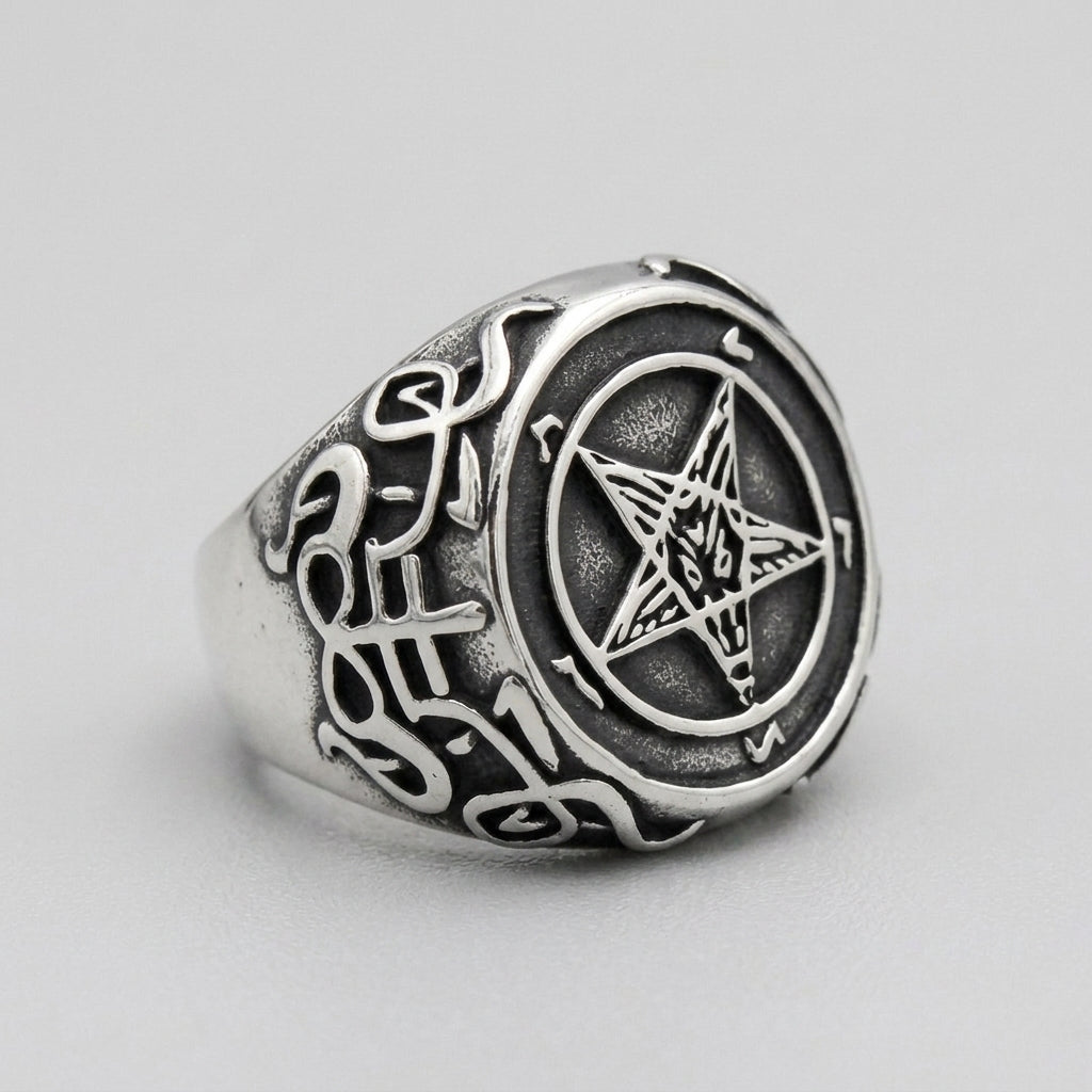 Baphomet-Pentagramm-Siegelring