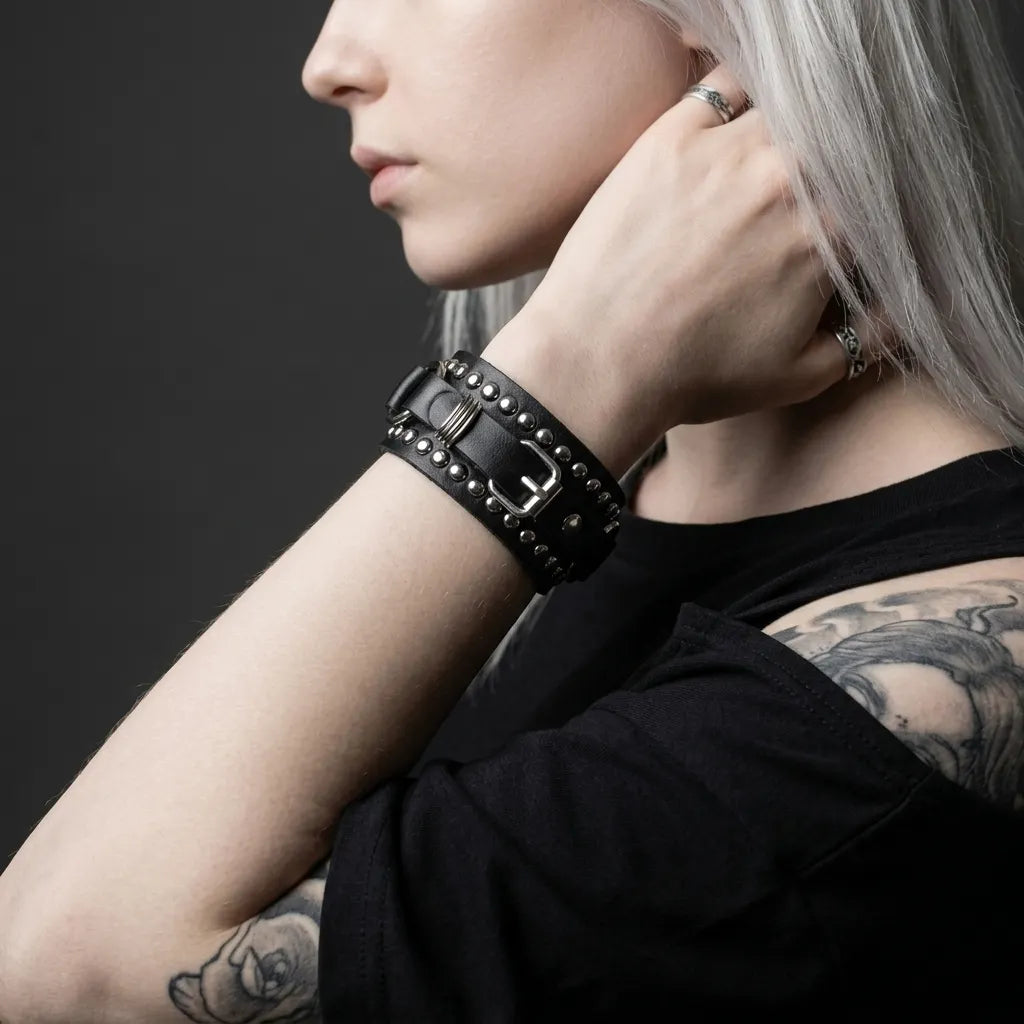 Rocker-Wickel-Lederarmband