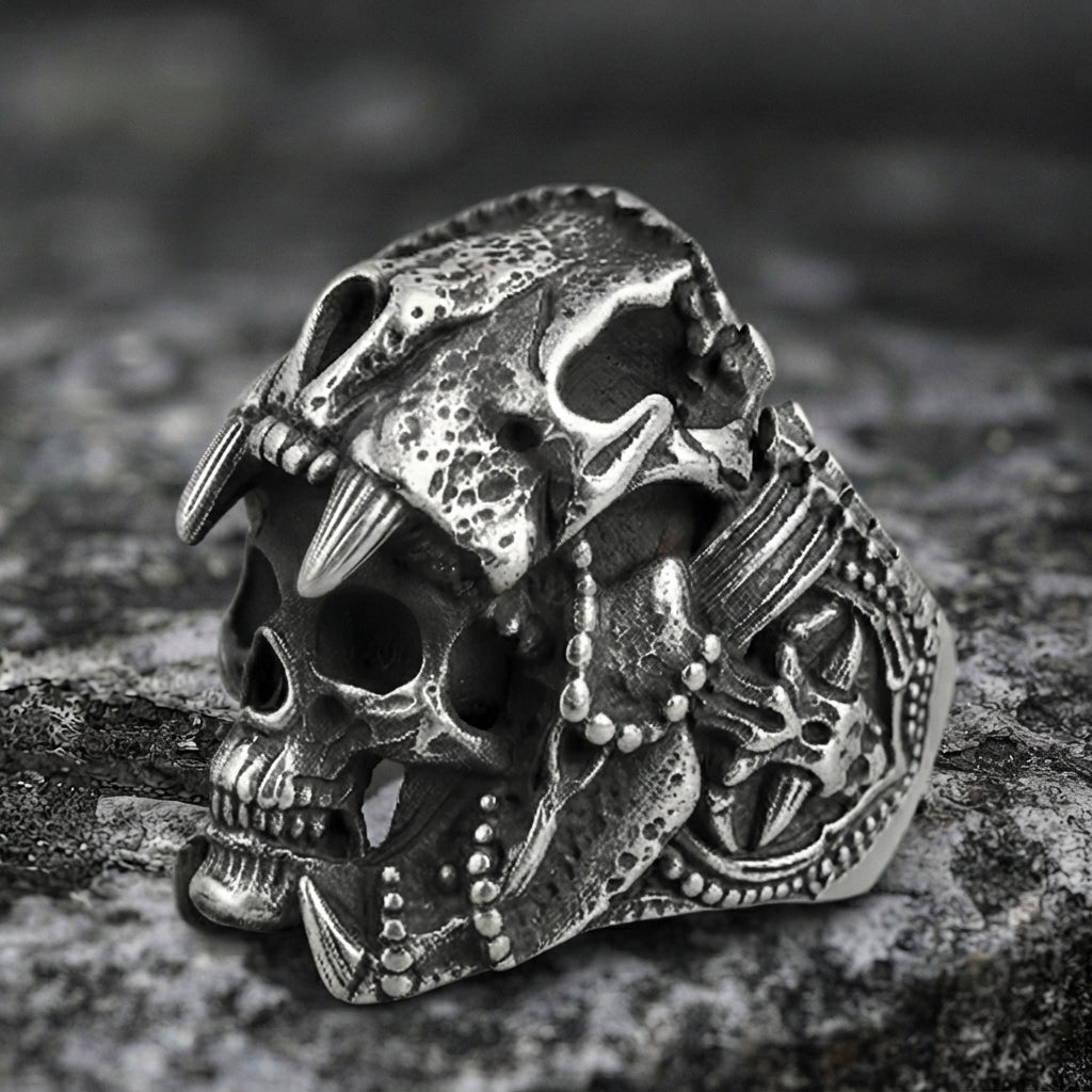 Tribal-Totenkopf-Häuptlings-Ring