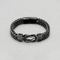 Schwarzes Edelstahl Unendlichkeitsknoten Kubaner-Gliederarmband