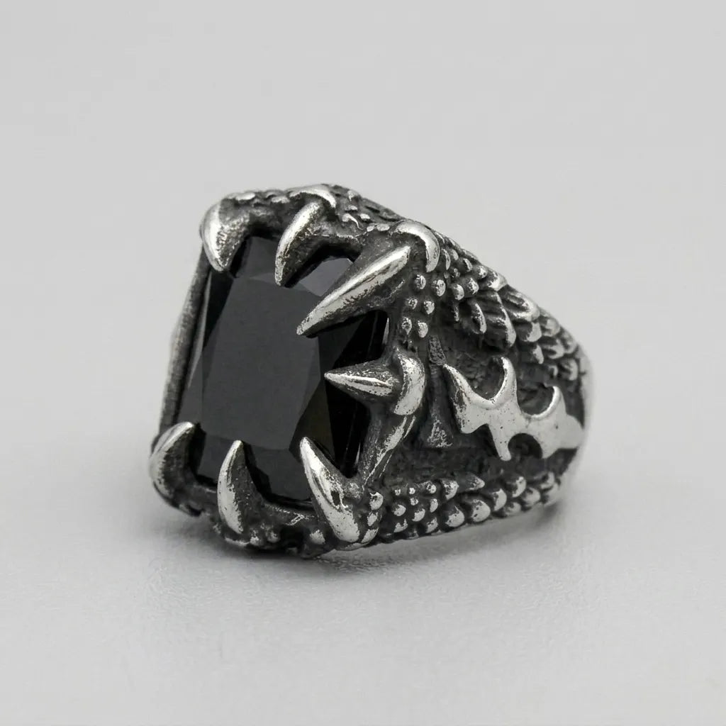Drachenkralle schwarzer Onyx Statement-Ring