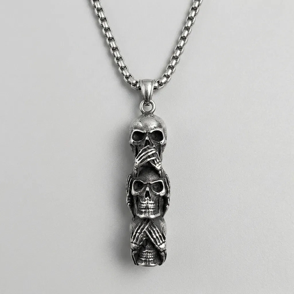 Antikes-Totenkopf-Totem-Halskette
