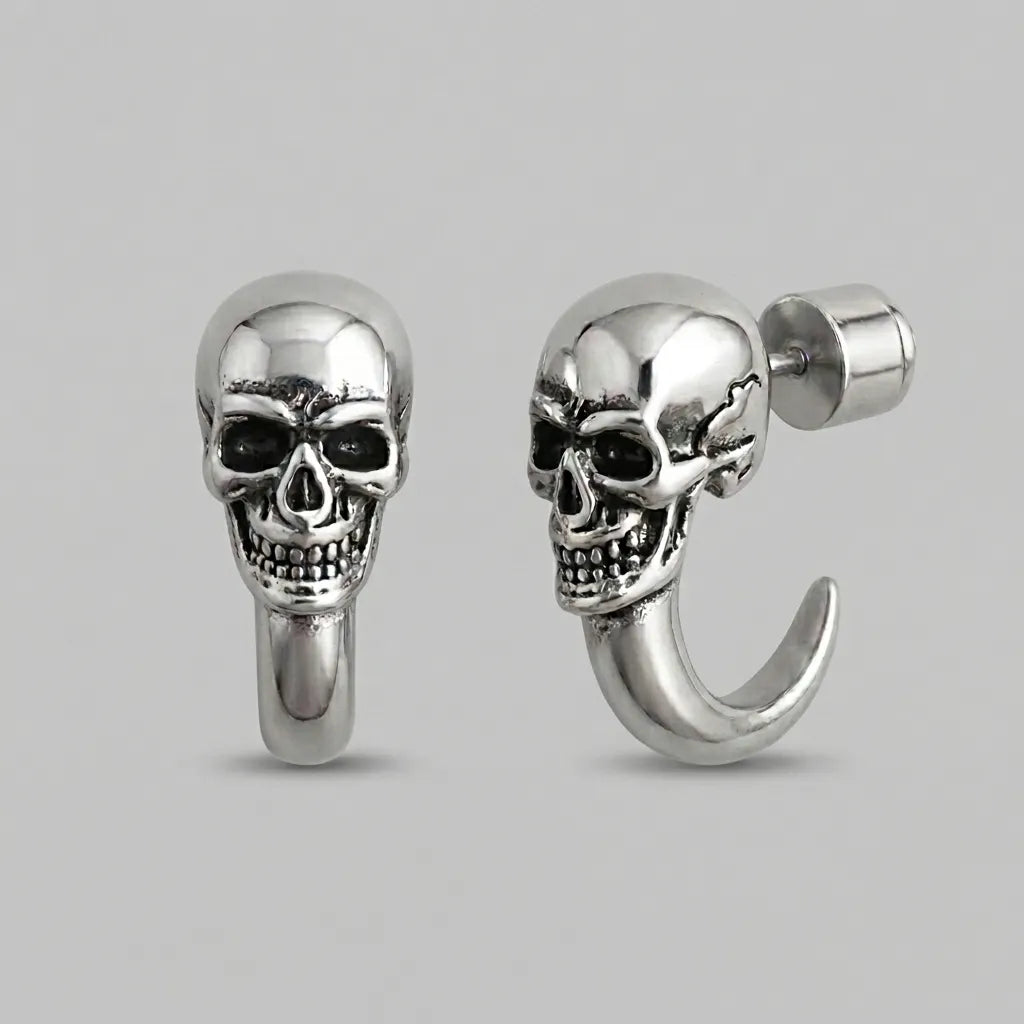 Rebel-Halo-Totenkopf-Ohrringe