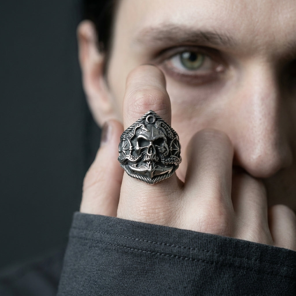 Verfluchte-Meere-Totenkopf-Ring