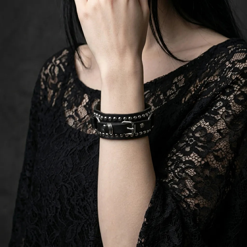 Rocker-Wickel-Lederarmband