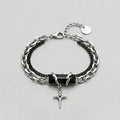 Obsidian-Splitter-Stern-Anhänger Doppelketten-Armband