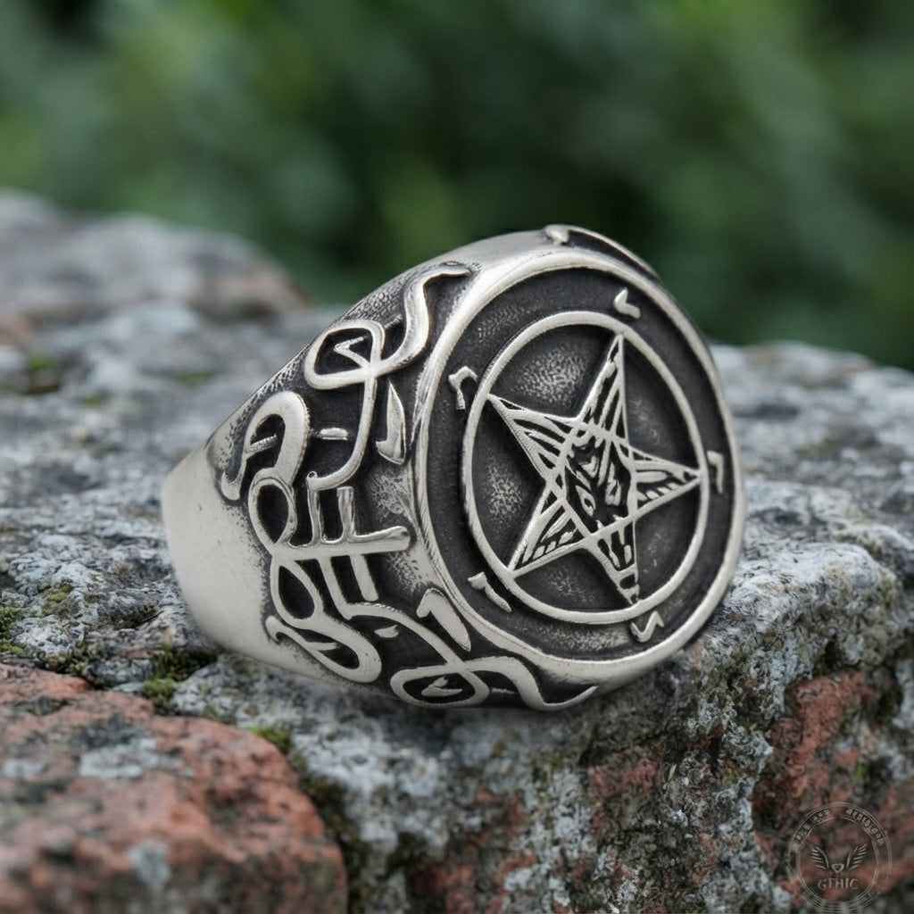 Baphomet-Pentagramm-Siegelring