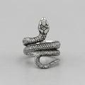 Antiksilberne Wickelschlange, verstellbarer Statement-Ring