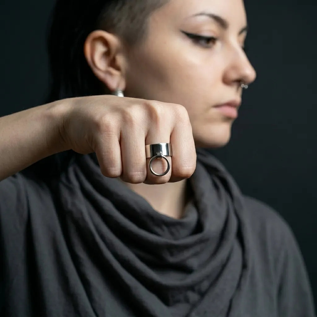 Moderner minimalistischer Goth-Ring