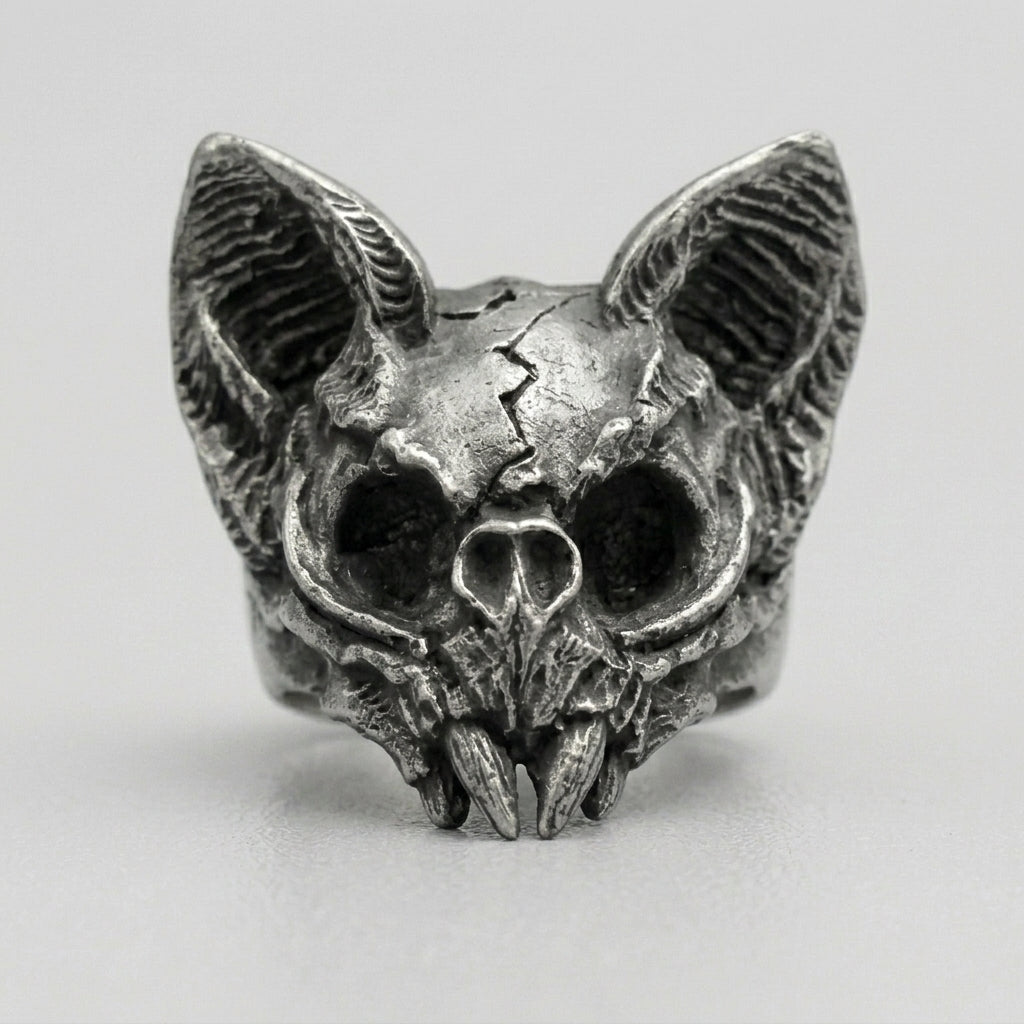 Katzenschädel-Statement-Ring