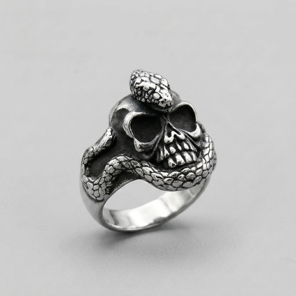 Schlangen- und Totenkopfring